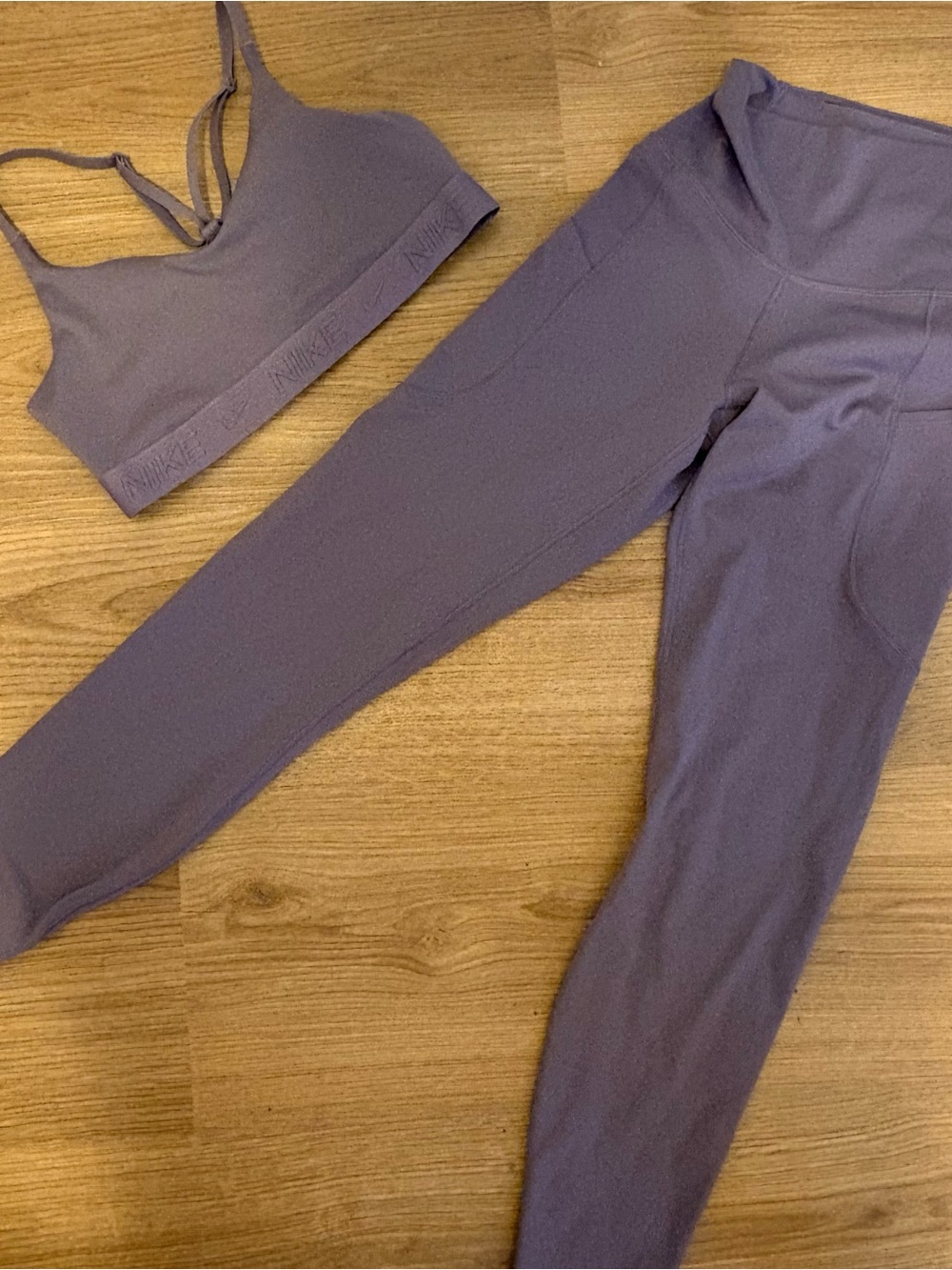 Nike Women’s purple sports bra and leggings set